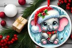 Round Christmas Ornament Sublimation|Clipart Product Image 1