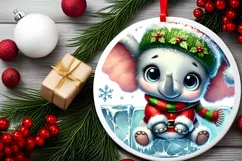 Round Christmas Ornament Sublimation|Clipart Product Image 1