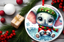 Round Christmass Ornament PNG Product Image 2