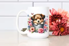Cute Dog with Flowers PNG Product Image 2