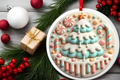 Round Christmas Ornament Sublimation|Clipart Product Image 1