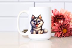 Crazy Looking Siberian Husky Watercolor Clipart Product Image 2