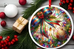 Round Christmas Ornament Sublimation|Clipart Product Image 2