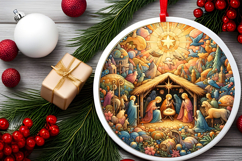 Round Christmass Ornament PNG Product Image 2
