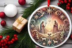 Round Christmass Ornament PNG Product Image 2