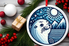 Round Christmass Ornament PNG Product Image 2