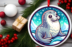 Round Christmass Ornament PNG Product Image 2