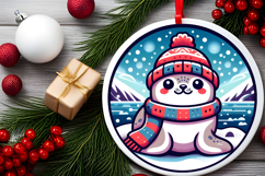 Round Christmass Ornament PNG Product Image 2