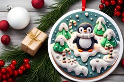 Round Christmas Ornament Sublimation|Clipart Product Image 1