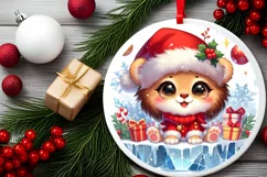 Round Christmas Ornament Sublimation|Clipart Product Image 2