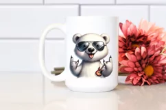 Funny Polar Bear Rocker Sign | Sublimation Clipart Product Image 2