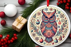 Round Christmas Ornament Sublimation|Clipart Product Image 2