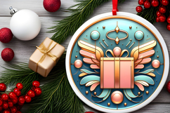 Round Christmass Ornament PNG Product Image 2