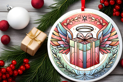 Round Christmass Ornament PNG Product Image 2