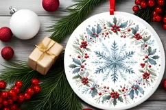 Round Christmas Ornament Sublimation|Clipart Product Image 2