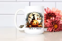 Washed Retro Halloween Moon Pumpkins PNG Product Image 2