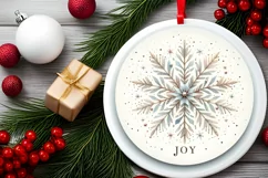 Round Christmas Ornament Sublimation|Clipart Product Image 2