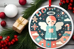 Round Christmas Ornament Sublimation|Clipart Product Image 1