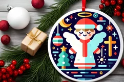 Round Christmas Ornament Sublimation|Clipart Product Image 1
