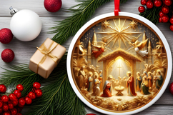 Round Christmass Ornament PNG Product Image 2