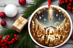 Round Christmass Ornament PNG Product Image 2