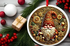 Round Christmas Ornament Sublimation|Clipart Product Image 1