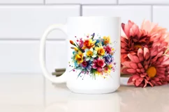 Colorful Bouquet with Vibrant Narcissus Clipart Product Image 2