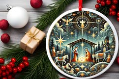 Round Christmas Ornament Sublimation|Clipart Product Image 1
