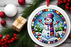Round Christmas Ornament Sublimation|Clipart Product Image 1