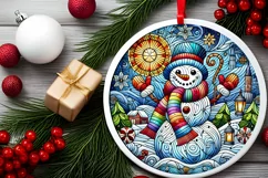 Round Christmas Ornament Sublimation|Clipart Product Image 1