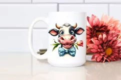 Watercolor Happy Cow Tie | Sublimation | Clipart Product Image 2