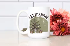Retro Let It Snow Clipart PNG Product Image 2