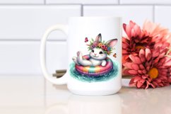 Colorful Inflatable Ring Bunny Clipart Product Image 2