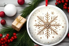 Round Christmas Ornament Sublimation|Clipart Product Image 2