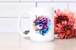 Baby Unicorn in Cyclist's Helmet PNG Product Image 2