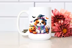 colorful halloween scenery dog Clipart Product Image 2