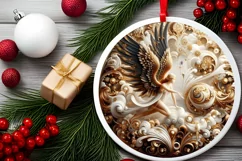 Round Christmas Ornament Sublimation|Clipart Product Image 2