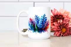 Abstract Shiny Hyacinth Splash Watercolor Clipart Product Image 2