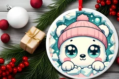 Round Christmas Ornament Sublimation|Clipart Product Image 2