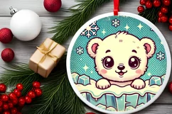 Round Christmas Ornament Sublimation|Clipart Product Image 2
