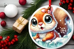 Round Christmas Ornament Sublimation|Clipart Product Image 1