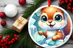 Round Christmas Ornament Sublimation|Clipart Product Image 1