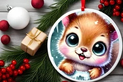 Round Christmas Ornament Sublimation|Clipart Product Image 1