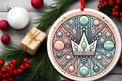 Round Christmas Ornament Sublimation|Clipart Product Image 1