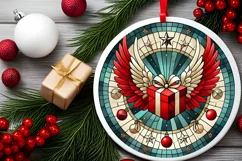 Round Christmas Ornament Sublimation|Clipart Product Image 1