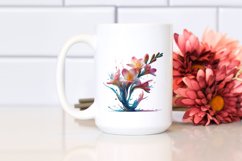 Abstract Glossy Material Watercolor Splash Freesia Clipart Product Image 2