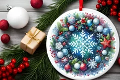 Round Christmas Ornament Sublimation|Clipart Product Image 2