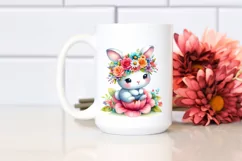 Colorful Bunny Sitting on Star PNG Product Image 2