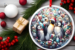 Round Christmass Ornament PNG Product Image 2