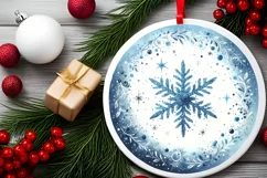 Round Christmas Ornament Sublimation|Clipart Product Image 2